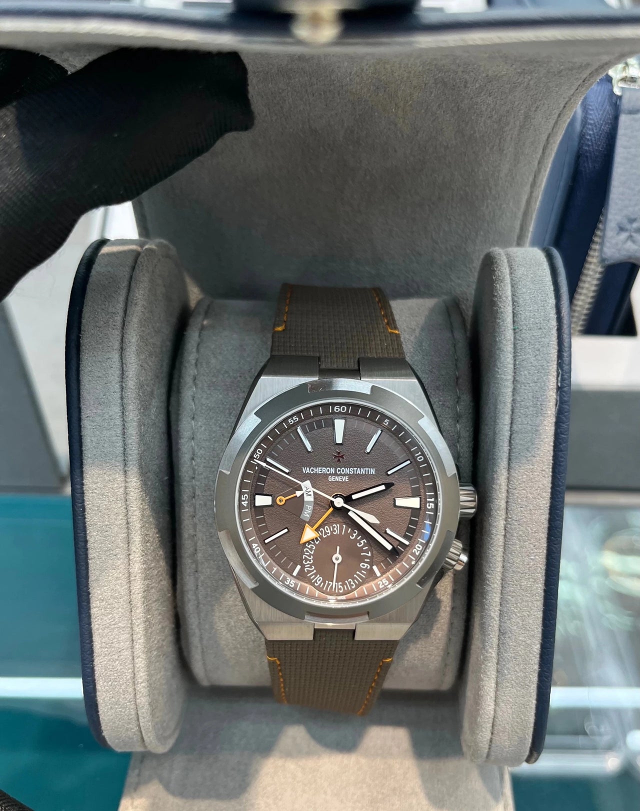 Vacheron Constantin Overseas Dual Time Cardinal Points 41mm Titanium Brown Dial (Ref 7930V/210T - H072) - WatchesOff5thWatch