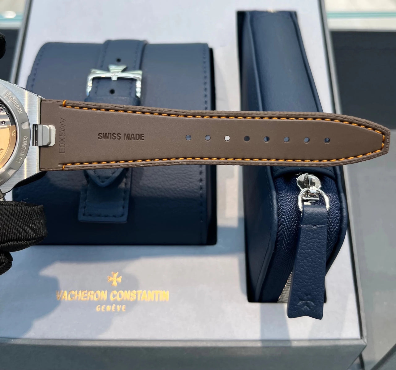 Vacheron Constantin Overseas Dual Time Cardinal Points 41mm Titanium Brown Dial (Ref 7930V/210T - H072) - WatchesOff5thWatch