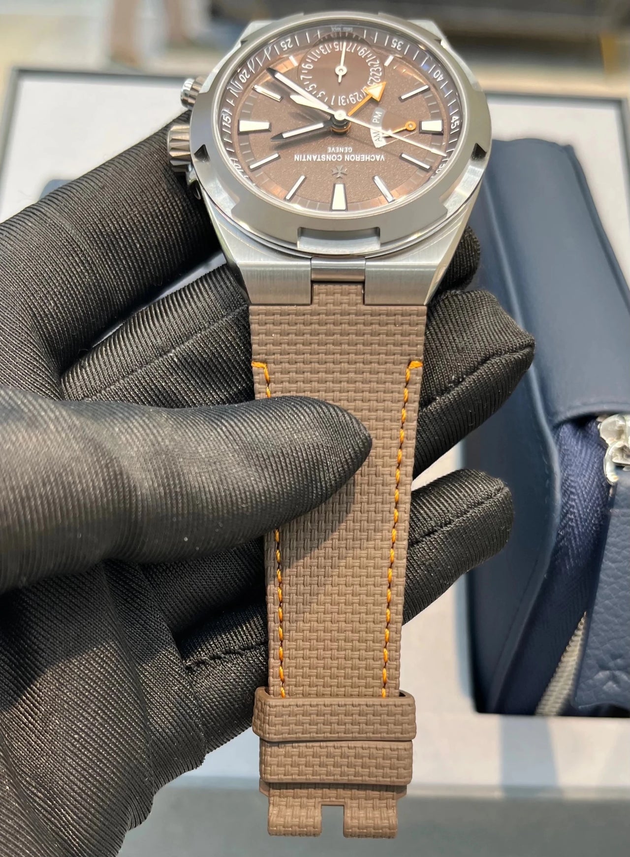 Vacheron Constantin Overseas Dual Time Cardinal Points 41mm Titanium Brown Dial (Ref 7930V/210T - H072) - WatchesOff5thWatch