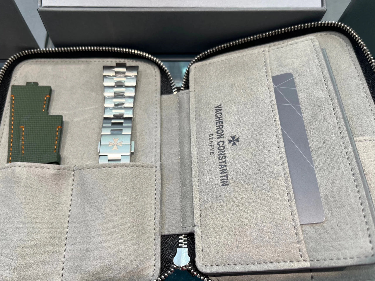 Vacheron Constantin Overseas Dual Time Cardinal Points 41mm Titanium Green Dial (Ref 7930V/210T - H075) - WatchesOff5thWatch