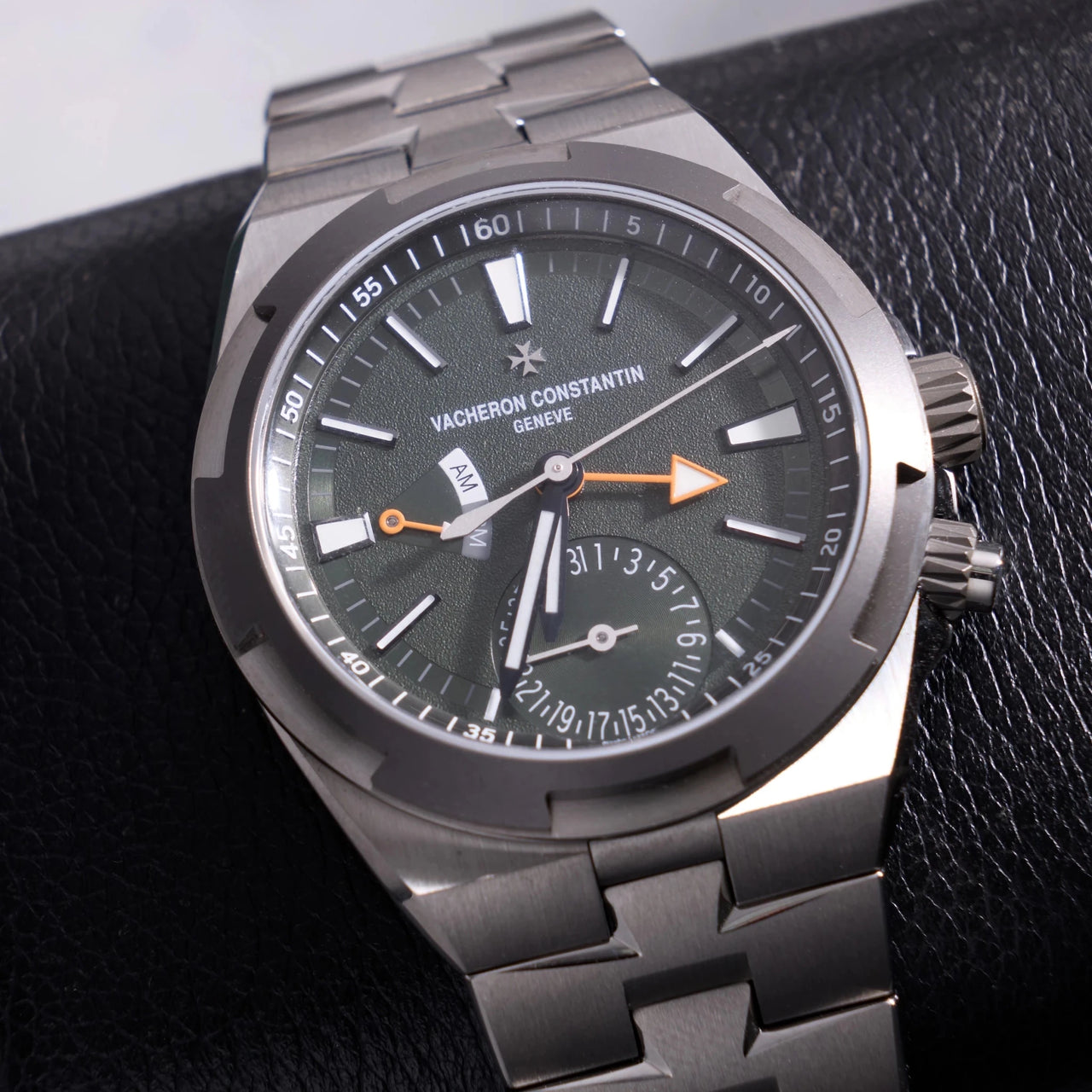 Vacheron Constantin Overseas Dual Time Cardinal Points 41mm Titanium Green Dial (Ref 7930V/210T-H075) - WatchesOff5thWatch