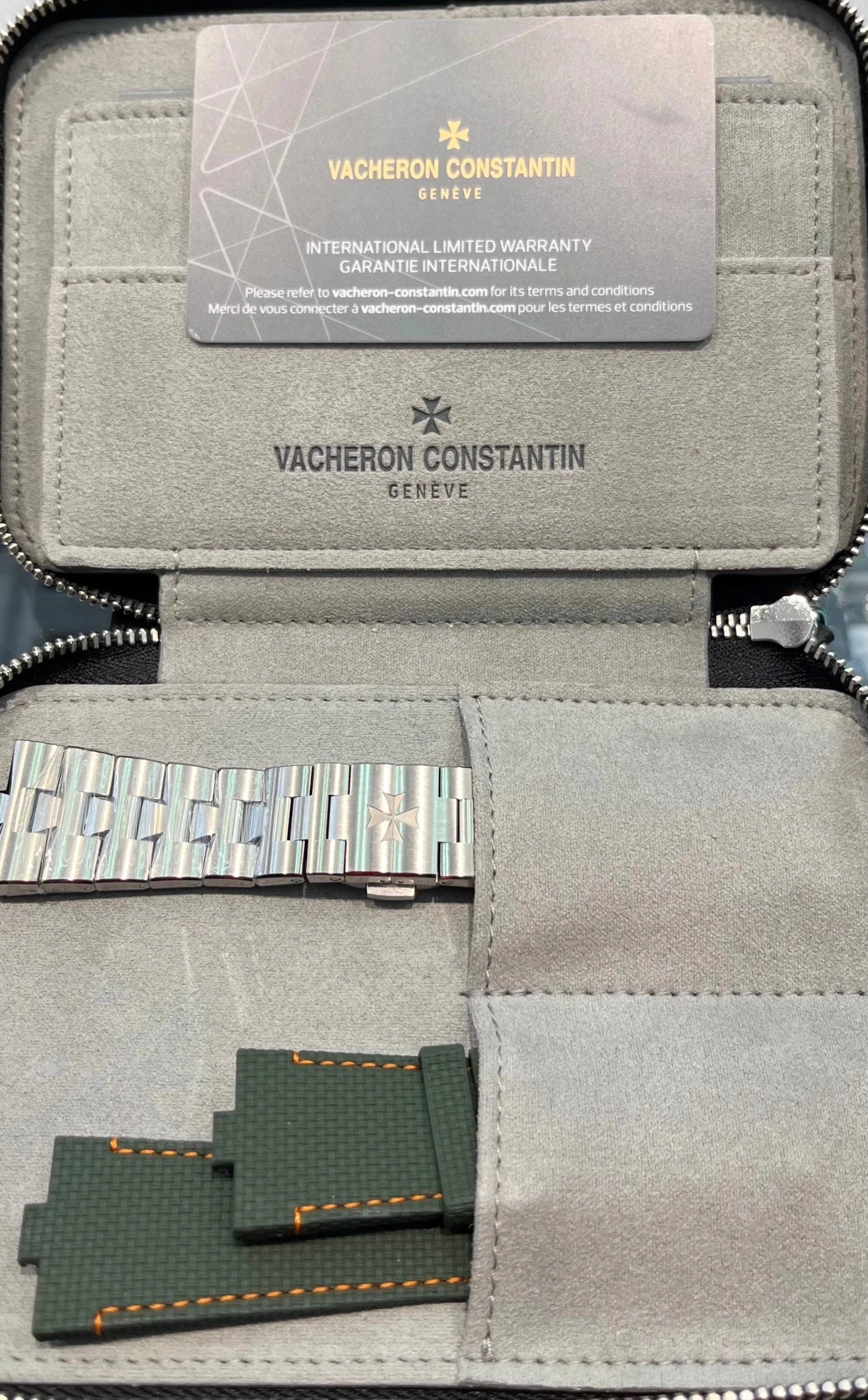 Vacheron Constantin Overseas Dual Time Cardinal Points 41mm Titanium Green Dial (Ref 7930V/210T - H075) - WatchesOff5thWatch