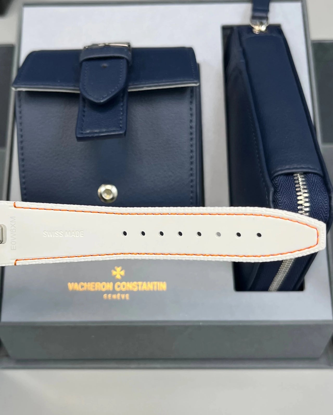 Vacheron Constantin Overseas Dual Time Cardinal Points 41mm Titanium White Dial (Ref 7930V/210T - H073) - WatchesOff5thWatch