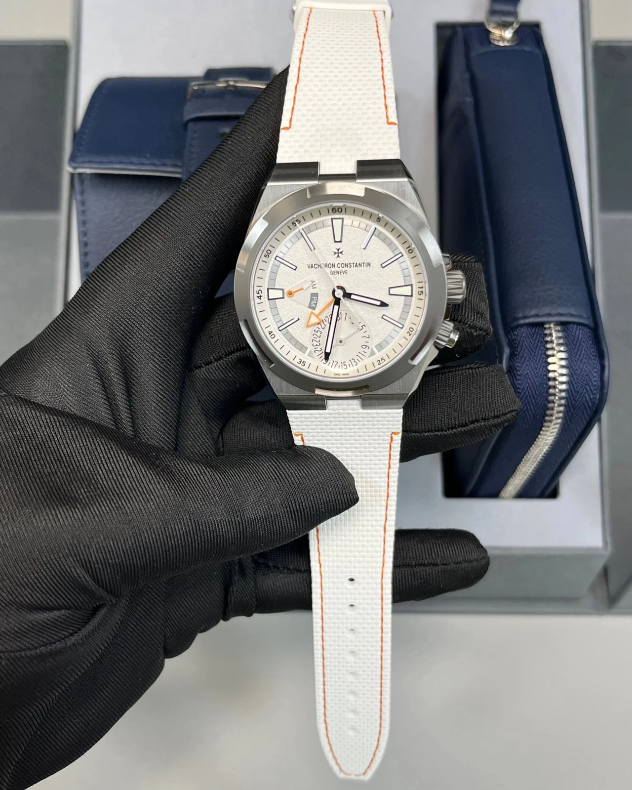 Vacheron Constantin Overseas Dual Time Cardinal Points 41mm Titanium White Dial (Ref 7930V/210T - H073) - WatchesOff5thWatch