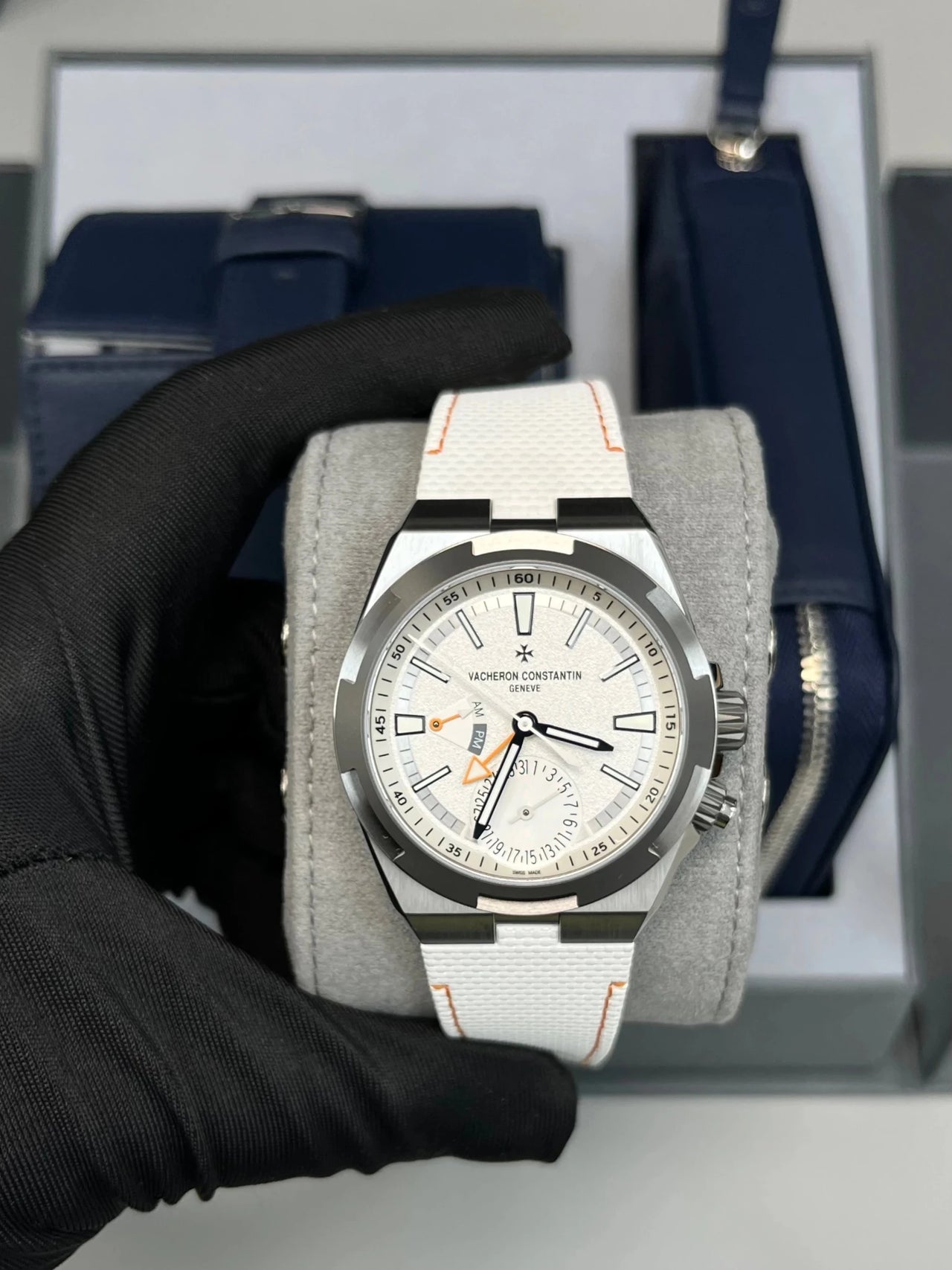 Vacheron Constantin Overseas Dual Time Cardinal Points 41mm Titanium White Dial (Ref 7930V/210T - H073) - WatchesOff5thWatch