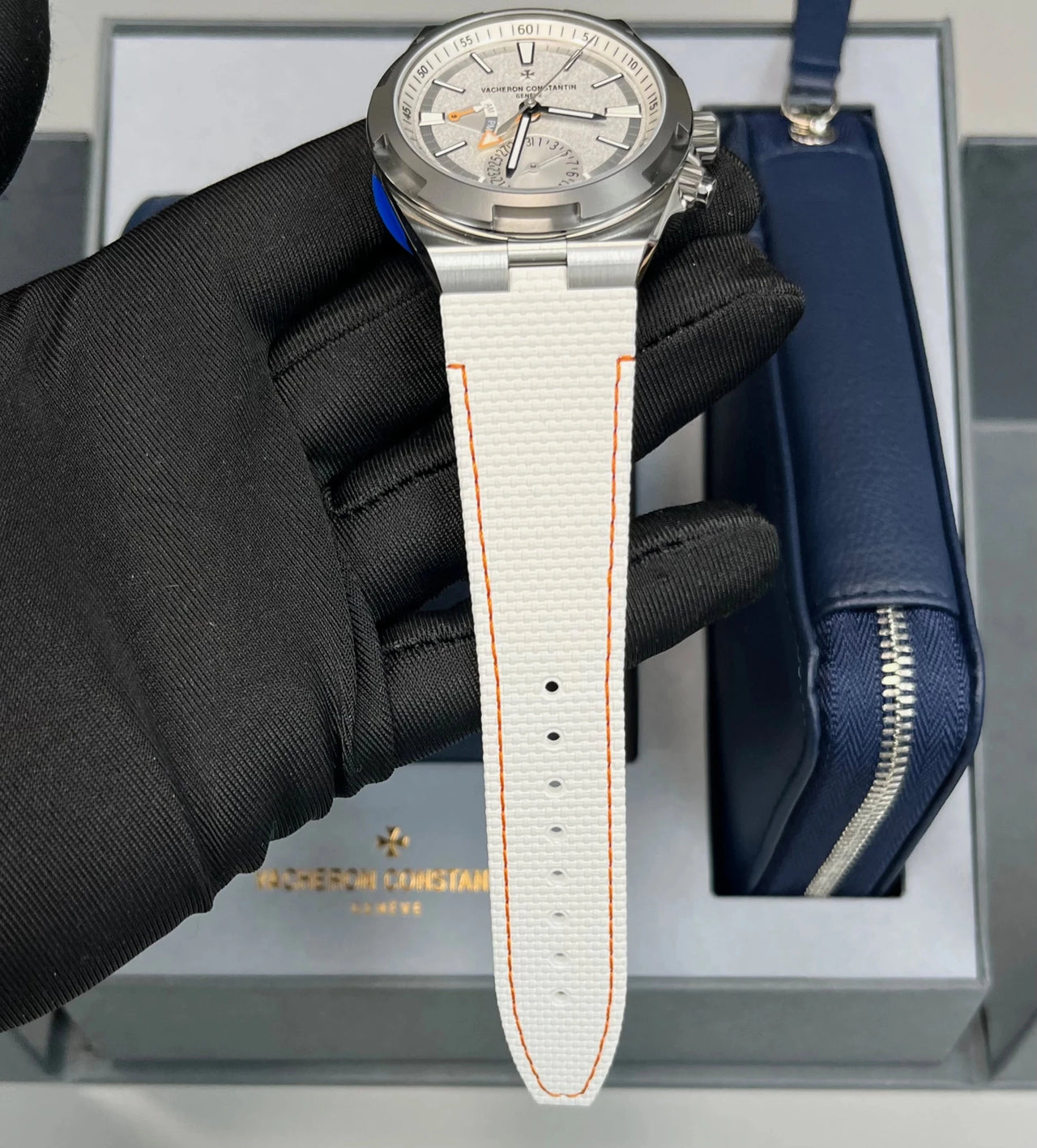 Vacheron Constantin Overseas Dual Time Cardinal Points 41mm Titanium White Dial (Ref 7930V/210T - H073) - WatchesOff5thWatch