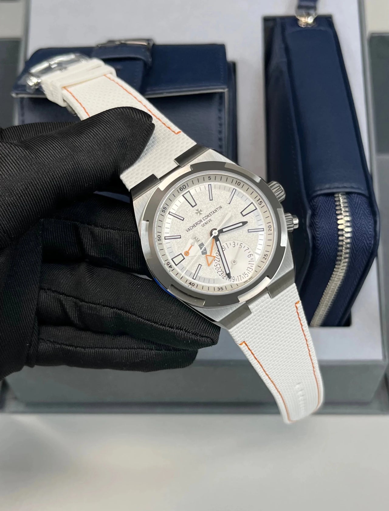 Vacheron Constantin Overseas Dual Time Cardinal Points 41mm Titanium White Dial (Ref 7930V/210T - H073) - WatchesOff5thWatch