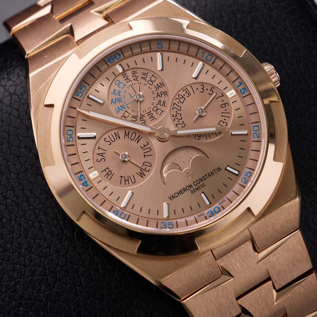 Vacheron Constantin Overseas Perpetual Calendar Ultra-Thin 41.5mm 18K 5N Pink Gold Gold Dial (Ref# 4300V/220R-H144) - WatchesOff5thWatch