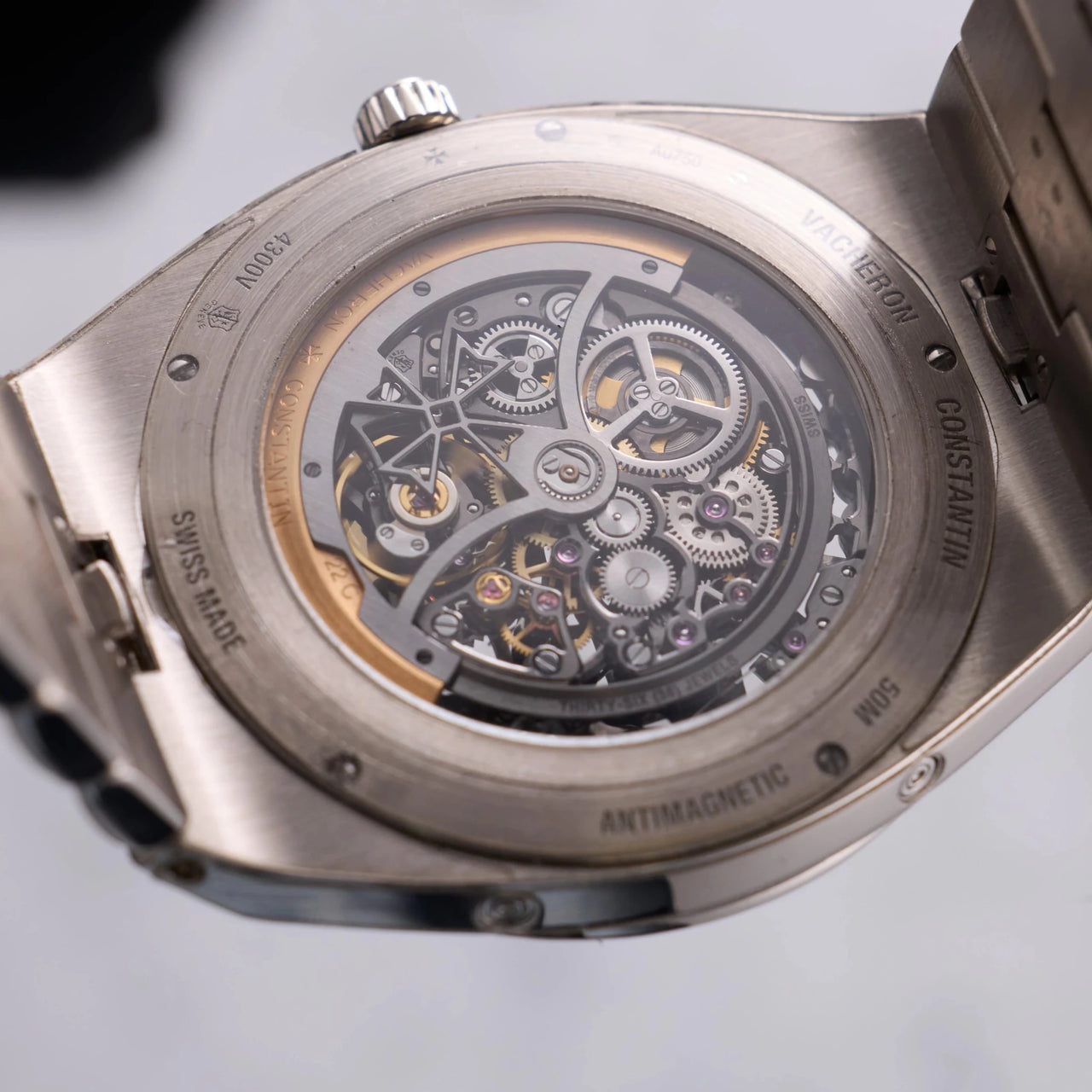 Vacheron Constantin Overseas Perpetual Calendar Ultra-Thin Skeleton 41.5mm 18K White Gold Skeleton Dial (Ref# 4300V/120G-B946) - WatchesOff5thWatch