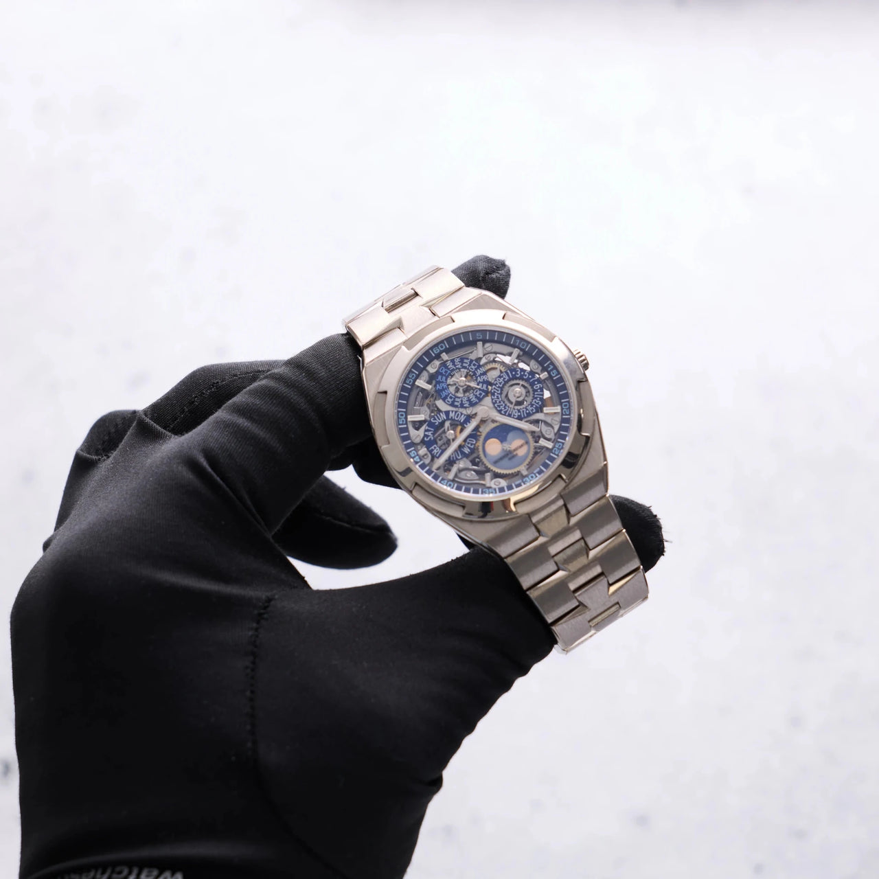 Vacheron Constantin Overseas Perpetual Calendar Ultra-Thin Skeleton 41.5mm 18K White Gold Skeleton Dial (Ref# 4300V/120G-B946) - WatchesOff5thWatch