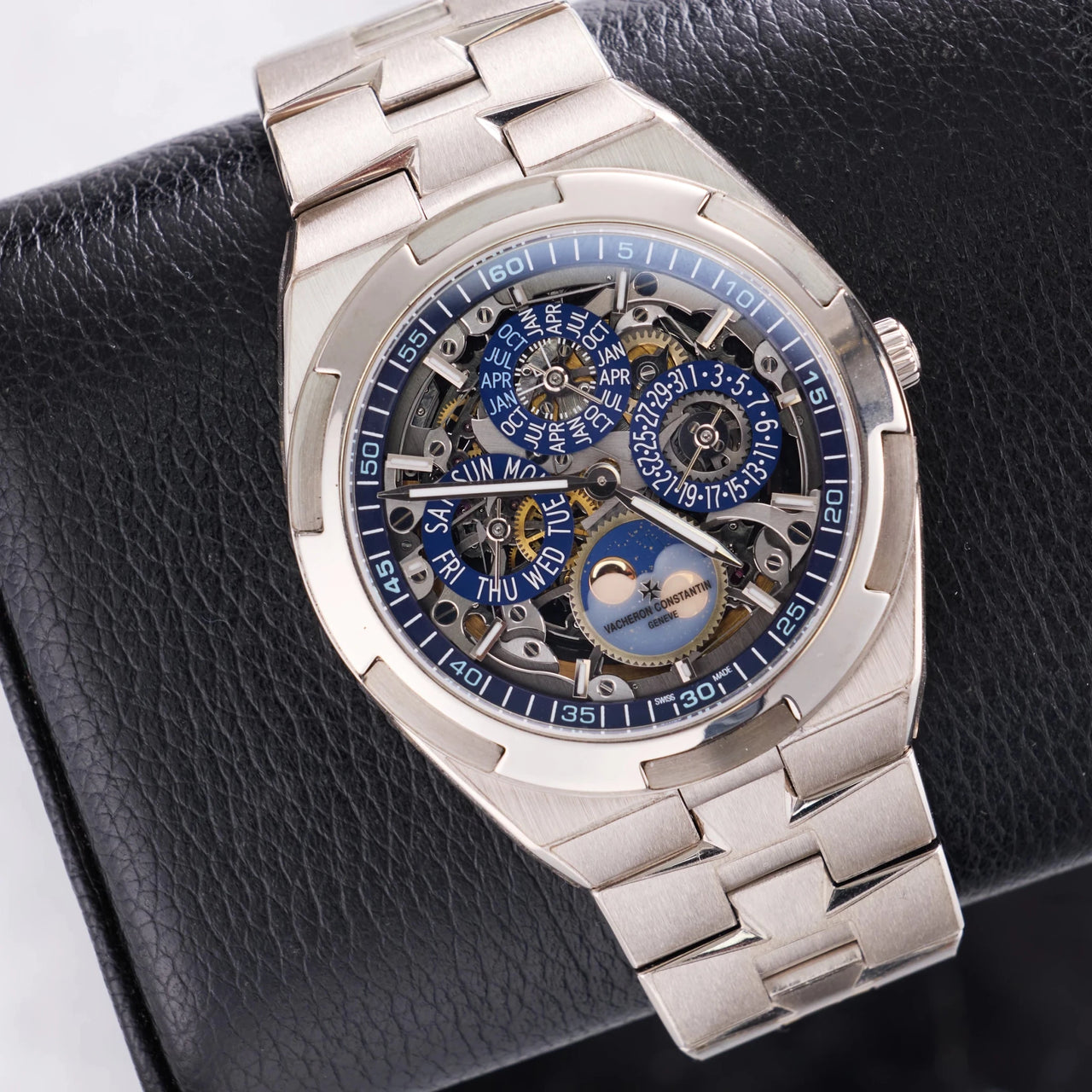 Vacheron Constantin Overseas Perpetual Calendar Ultra-Thin Skeleton 41.5mm 18K White Gold Skeleton Dial (Ref# 4300V/120G-B946) - WatchesOff5thWatch