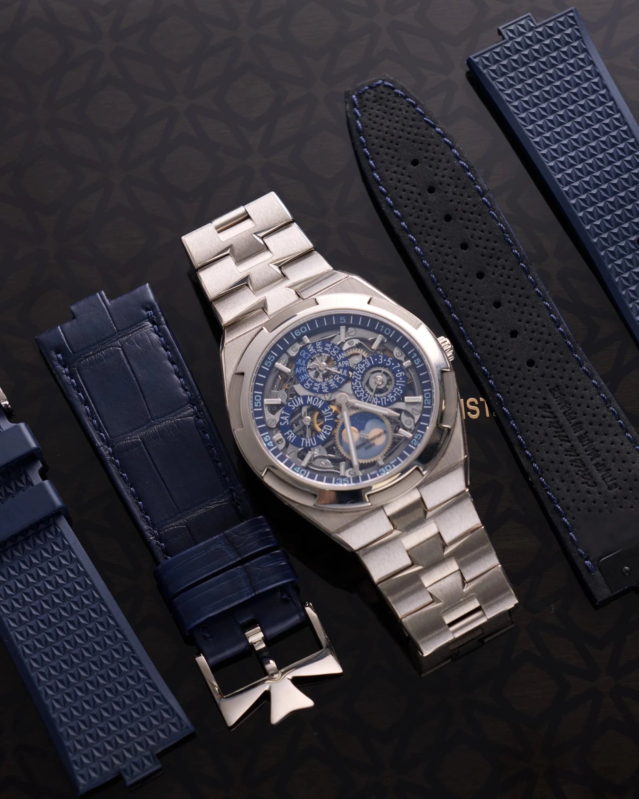 Vacheron Constantin Overseas Perpetual Calendar Ultra-Thin Skeleton 41.5mm 18K White Gold Skeleton Dial (Ref# 4300V/120G-B946) - WatchesOff5thWatch