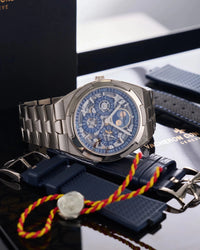 Thumbnail for Vacheron Constantin Overseas Perpetual Calendar Ultra-Thin Skeleton 41.5mm 18K White Gold Skeleton Dial (Ref# 4300V/120G-B946) - WatchesOff5thWatch
