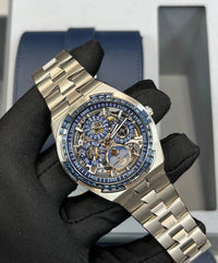 Thumbnail for Vacheron Constantin Overseas Perpetual Calendar Ultra - Thin Skeleton 41.5mm 18K White Gold Skeleton Dial Sapphire Bezel (Ref 4307V/220G - 236C) - WatchesOff5thWatch