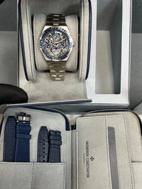 Thumbnail for Vacheron Constantin Overseas Perpetual Calendar Ultra - Thin Skeleton 41.5mm 18K White Gold Skeleton Dial Sapphire Bezel (Ref 4307V/220G - 236C) - WatchesOff5thWatch