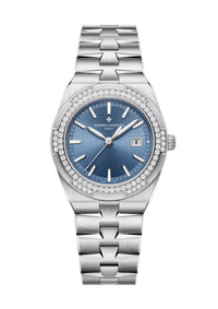 Thumbnail for Vacheron Constantin Overseas Quartz 33mm Stainless Steel Diamond Bezel Blue Dial (Ref 1225V/200A-B590) - WatchesOff5thWatch