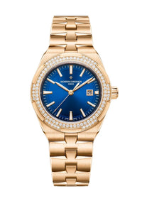 Thumbnail for Vacheron Constantin Overseas Self-Winding 35mm 18K 5N Pink Gold Diamond Bezel Blue Dial (Ref 4605V/200R-B978) - WatchesOff5thWatch