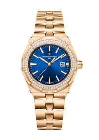 Thumbnail for Vacheron Constantin Overseas Self-Winding 35mm 18K 5N Pink Gold Diamond Bezel Blue Dial Ref 4605V/200R-B978