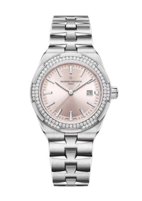 Thumbnail for Vacheron Constantin Overseas Self-Winding 35mm Stainless Steel Diamond Bezel Pink Dial (Ref 4605V/200A-B971) - WatchesOff5thWatch