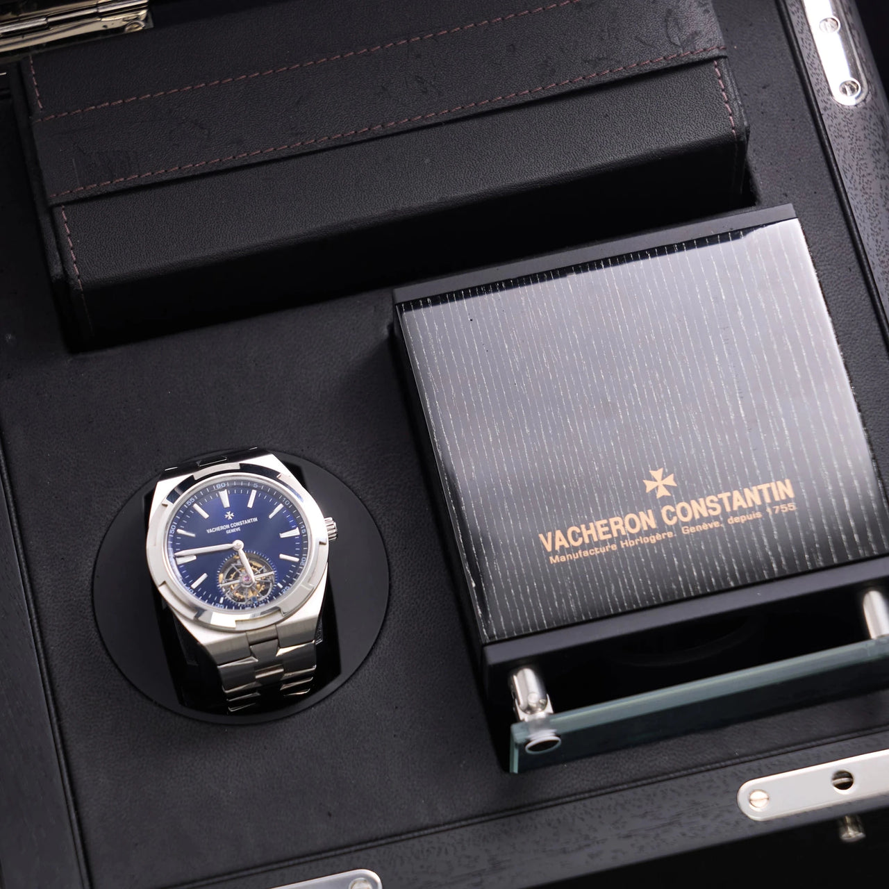 Vacheron Constantin Overseas Tourbillon 42.5mm Stainless Steel Blue Dial (Ref# 6000V/110A-B544) - WatchesOff5thWatch