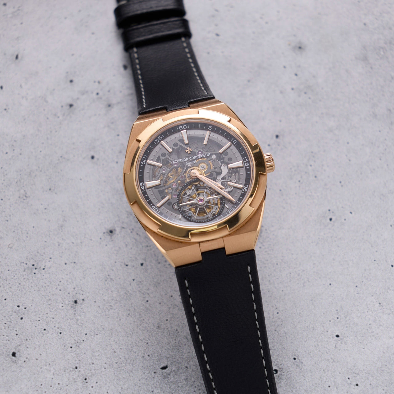 Vacheron Constantin Overseas Tourbillon Skeleton 42.5mm 18K 5N Pink Gold Skeleton Dial (Ref 6000V/210R-B934) - WatchesOff5thWatch