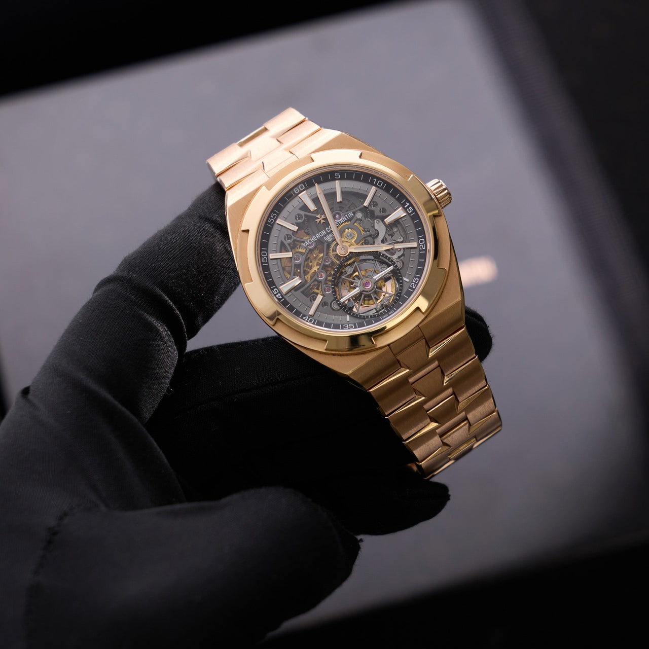 Vacheron Constantin Overseas Tourbillon Skeleton 42.5mm 18K 5N Pink Gold Skeleton Dial (Ref 6000V/210R-B934) - WatchesOff5thWatch