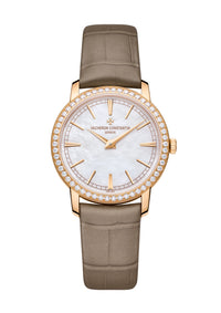 Thumbnail for Vacheron Constantin Traditionnelle Manual-Winding 33mm 18K Pink Gold White Mother of Pearl Dial Diamond Bezel Ref 1405T/000R-B636