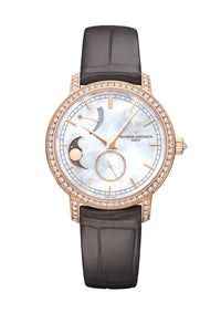 Thumbnail for Vacheron Constantin Traditionnelle Moon Phase 36mm 18K 5N Pink Gold White Mother of Pearl Dial Diamond Bezel Ref 83570/000R-9915