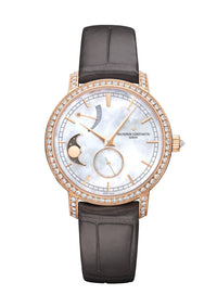 Thumbnail for Vacheron Constantin Traditionnelle Moon Phase 36mm 18K 5N Pink Gold White Mother of Pearl Dial Diamond Bezel (Ref# 83570/000R-9915) - WatchesOff5thWatch