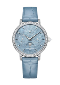 Thumbnail for Vacheron Constantin Traditionnelle Perpetual Calendar Ultra-Thin 36.5mm 18K White Gold Blue Grey Mother of Pearl Dial Diamond Bezel Ref 4305T/000G-B948