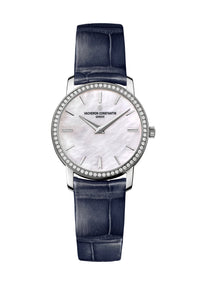 Thumbnail for Vacheron Constantin Traditionnelle Quartz 30mm 18K White Gold White Mother of Pearl Dial Diamond Bezel Ref 25558/000G-B157