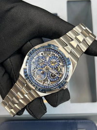 Thumbnail for Vacheron Constantin Overseas Perpetual Calendar Ultra-Thin Skeleton 41.5mm 18K White Gold sapphire bezel Ref 4307V/220G-236C