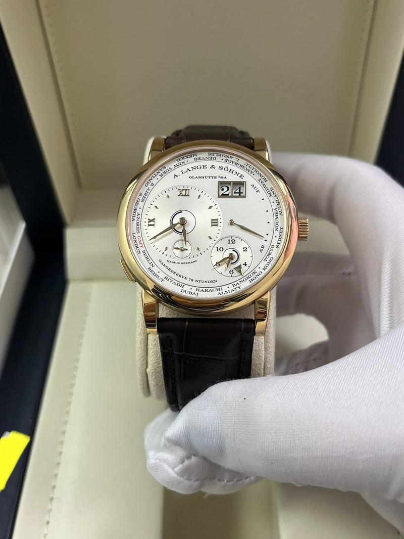 A. Lange & Söhne Lange 1 Time Zone in 18-carat pink gold Reference 136.032 - WatchesOff5th