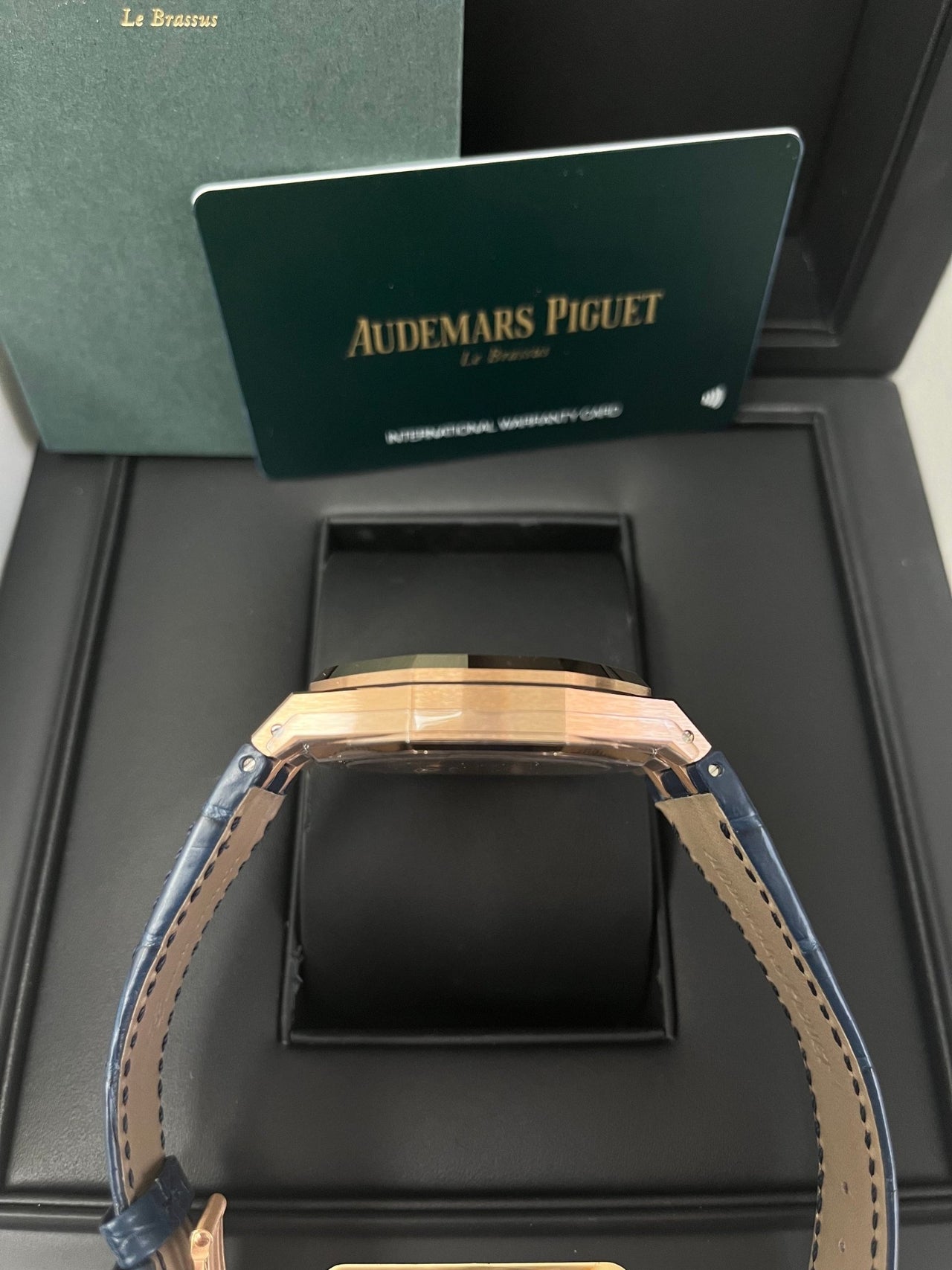 Audemars Piguet Royal Oak 41mm 18k Rose Gold Blue Dial Ref. 15510OR.OO.D315CR.02 - WatchesOff5th