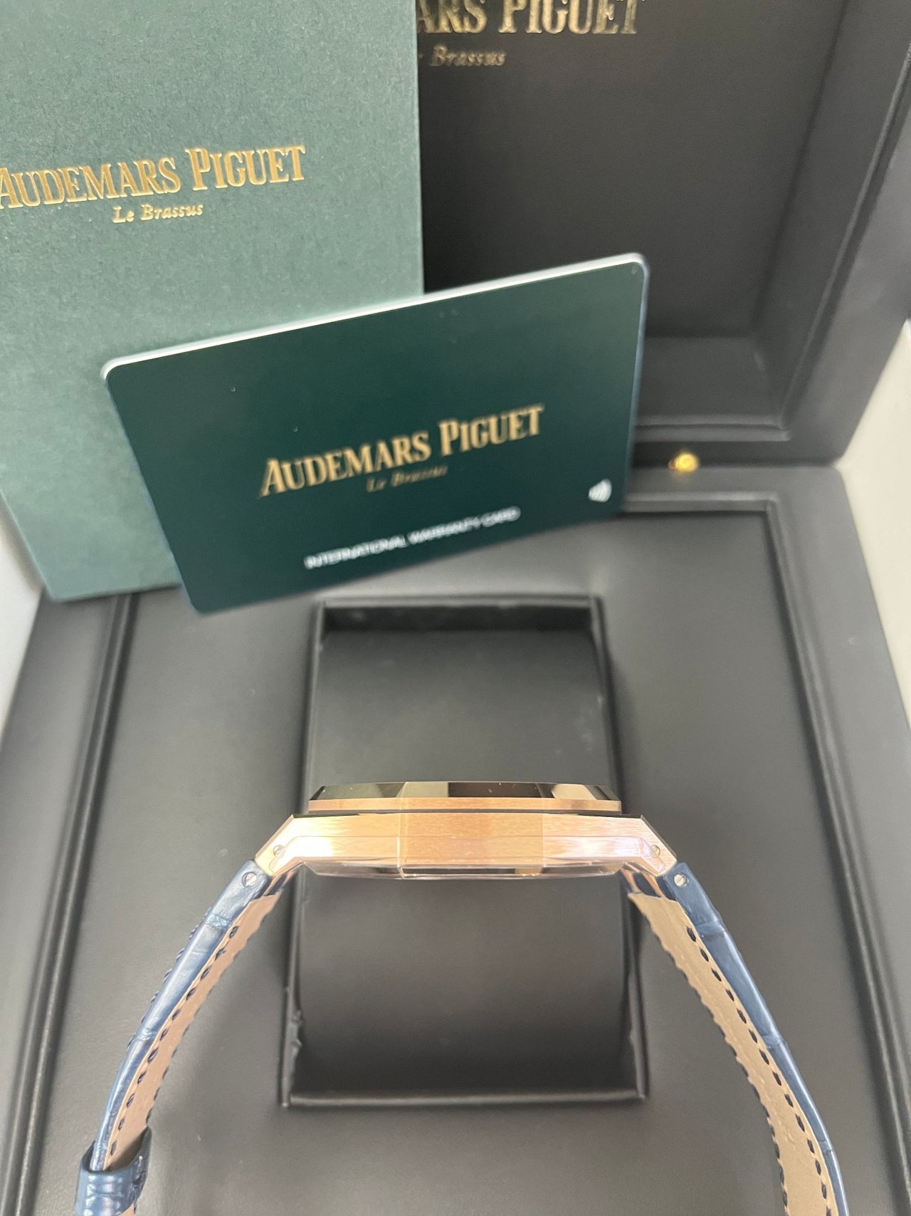 Audemars Piguet Royal Oak 41mm 18k Rose Gold Blue Dial Ref. 15510OR.OO.D315CR.02 - WatchesOff5th