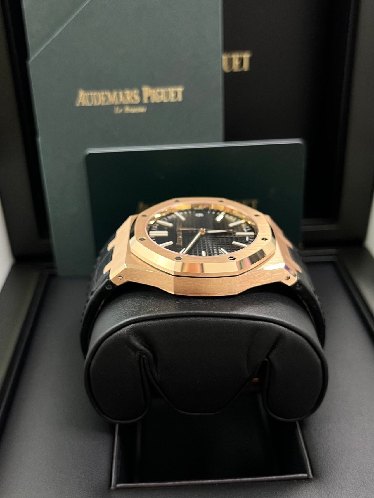 Audemars Piguet Royal Oak 41mm Rose Gold Black Dial 15510OR.OO.D002CR.02 - WatchesOff5thWatch