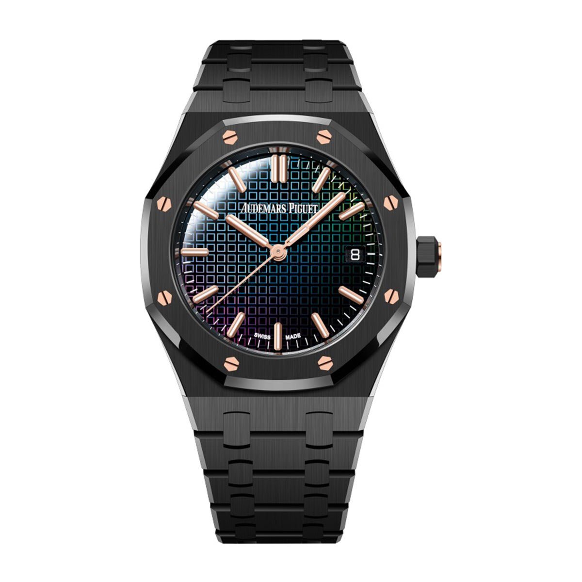 Audemars Piguet Royal Oak Black Ceramic Rainbow Dial Limited Edition 77350CE.OO.1266CE.02.A - WatchesOff5thWatch