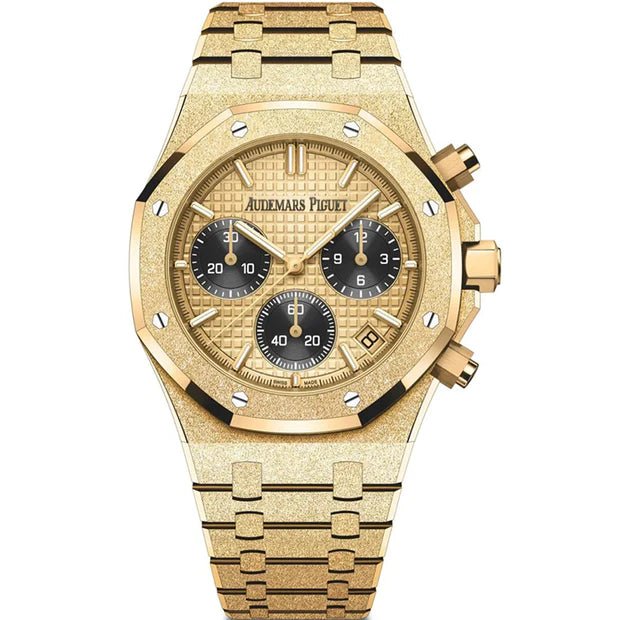 Audemars Piguet Royal Oak Chronograph Frosted Yellow Gold Black Subdia WatchesOff5th