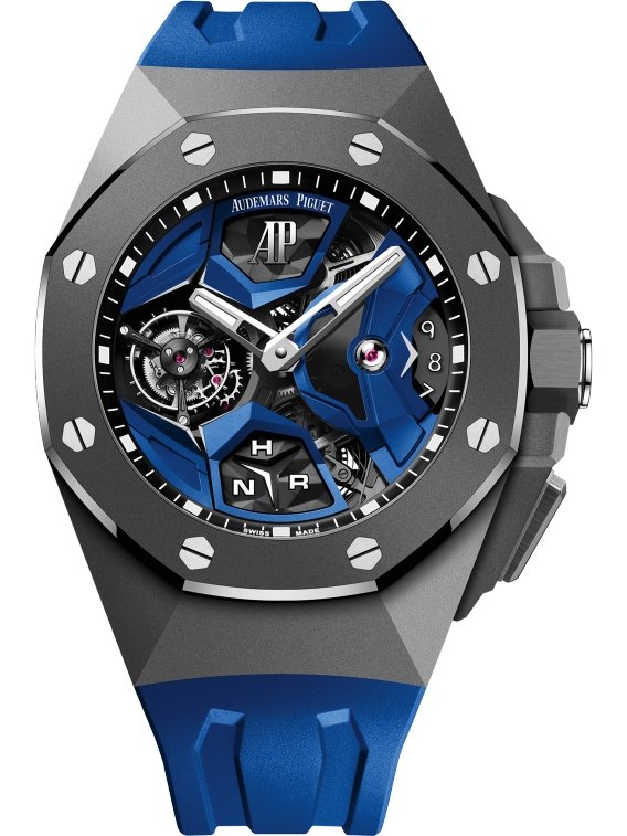 Audemars Piguet Royal Oak Concept Flying Tourbillon Gmt Titanium Skeleton Dial Rubber Reference # 26589IO.OO.D030CA.01 - WatchesOff5thWatch