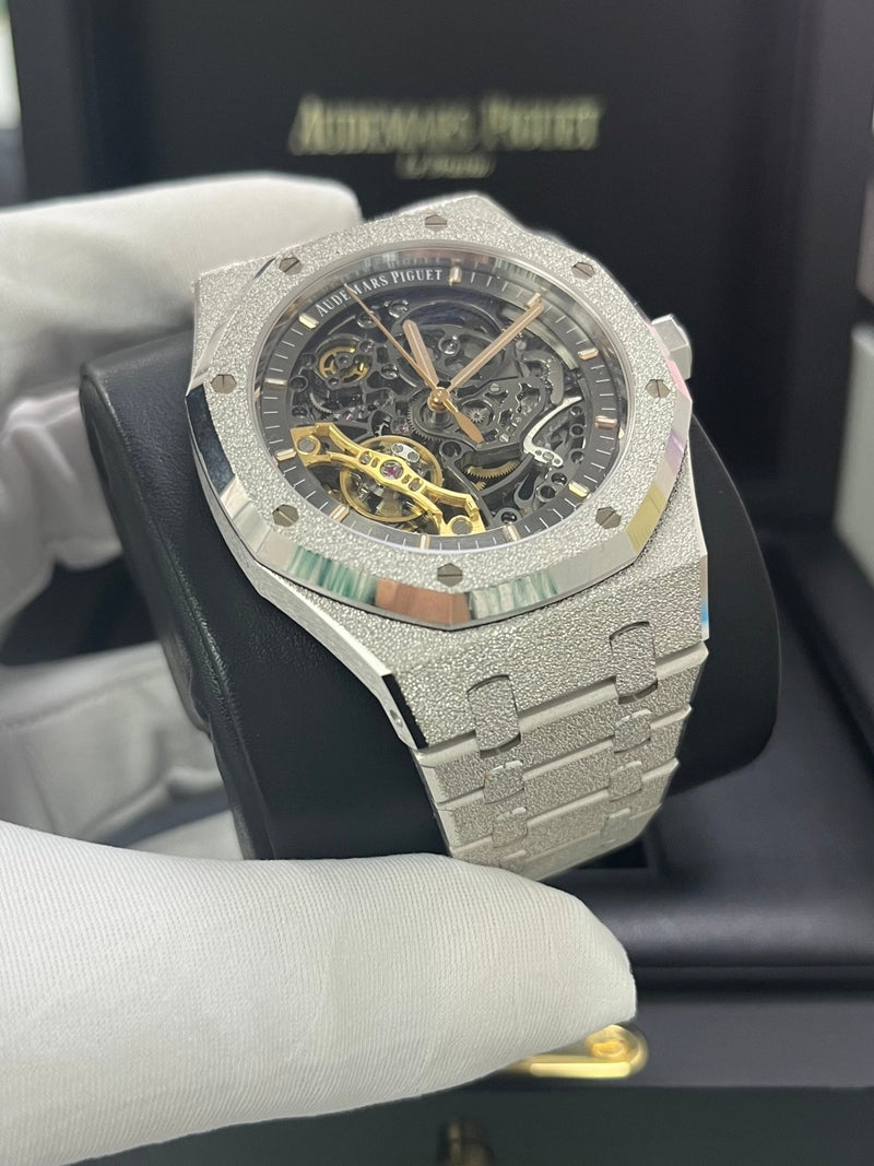 AUDEMARS PIGUET NEW 2022 FROSTED ROSE GOLD DOUBLE BALANCE SKELETON
