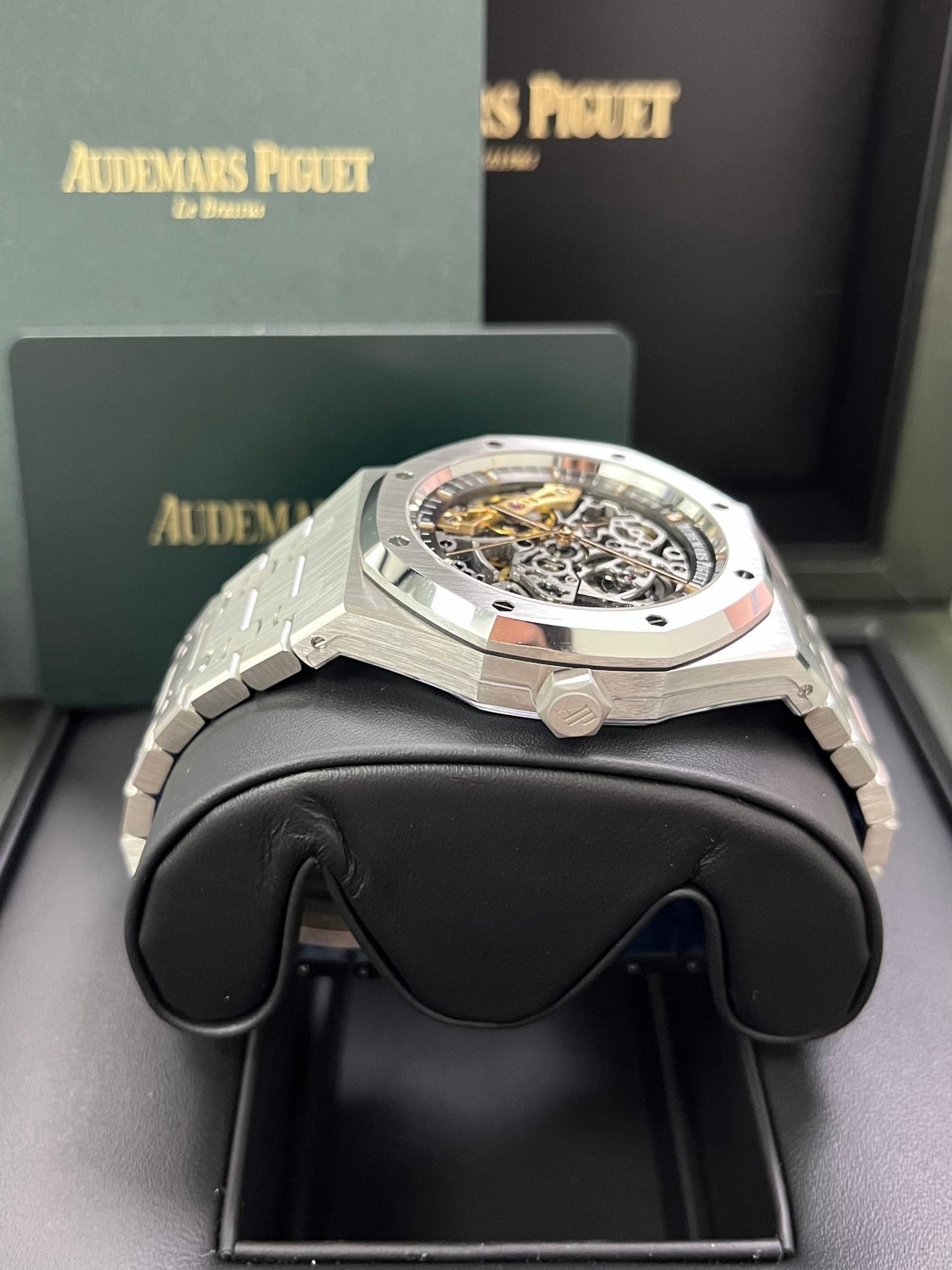 Audemars Piguet Royal Oak Double Balance Wheel Openwork/ Stainless Steel/ Skeleton Dial (Ref#15407ST.OO.1220ST.01) - WatchesOff5thWatch