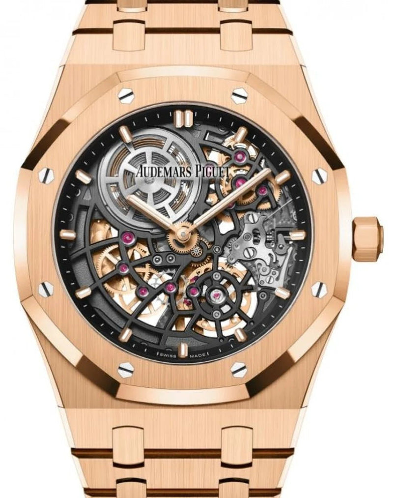 Audemars Piguet Royal Oak Jumbo "Jumbo" Extra-Thin Squelette Rose Gold "50th Anniversary" Reference # 16204OR.OO.1240OR.01 - WatchesOff5thWatch
