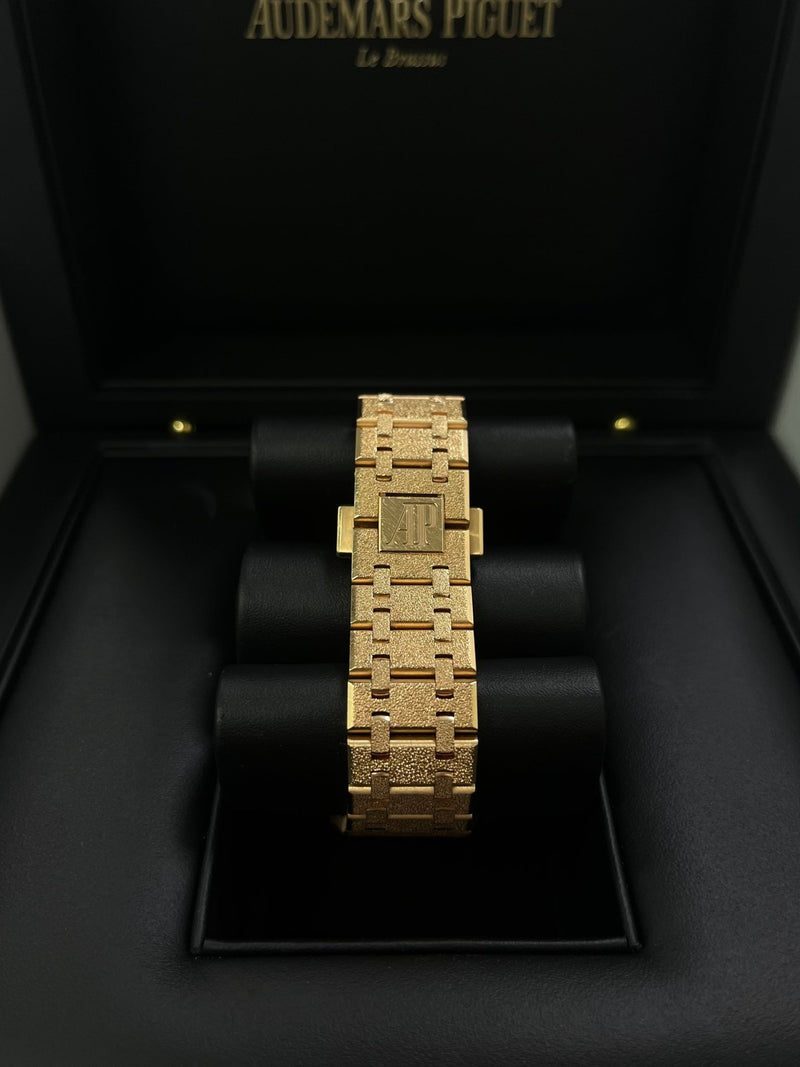 Audemars Piguet Royal Oak Lady Ladies 37mm Frosted Rose Gold White Dial 15454OR.GG.1259OR.01 - WatchesOff5thWatch