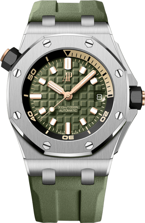Audemars Piguet Royal Oak Offshore Diver Green Dial (Reference # 15720ST.OO.A052CA.01) - WatchesOff5th