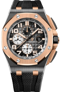 Thumbnail for Audemars Piguet Royal Oak Offshore Selfwinding Chronograph/ Stainless Steel/ Black Dial/ White Sub-Dial/ Rose Gold Bezel (Ref#26405NR.OO.A002CA.01) - WatchesOff5thWatch