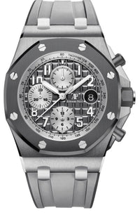 Thumbnail for Audemars Piguet Royal Oak Offshore Selfwinding Chronograph/ Stainless Steel/ Grey Dial/ Silver Sub-Dials/ Grey Ceramic Bezel (Ref#26470IO.OO.A006CA.01) - WatchesOff5thWatch