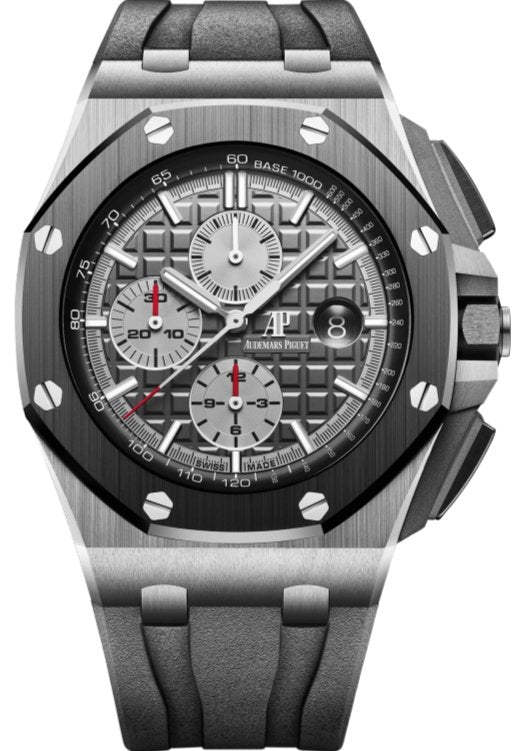 Audemars Piguet Royal Oak Offshore Selfwinding Chronograph/ Titanium/ Grey Dial/ Black Sub-Dials/ Grey Ceramic Bezel (Ref#26400IO.OO.A004CA.01) - WatchesOff5thWatch