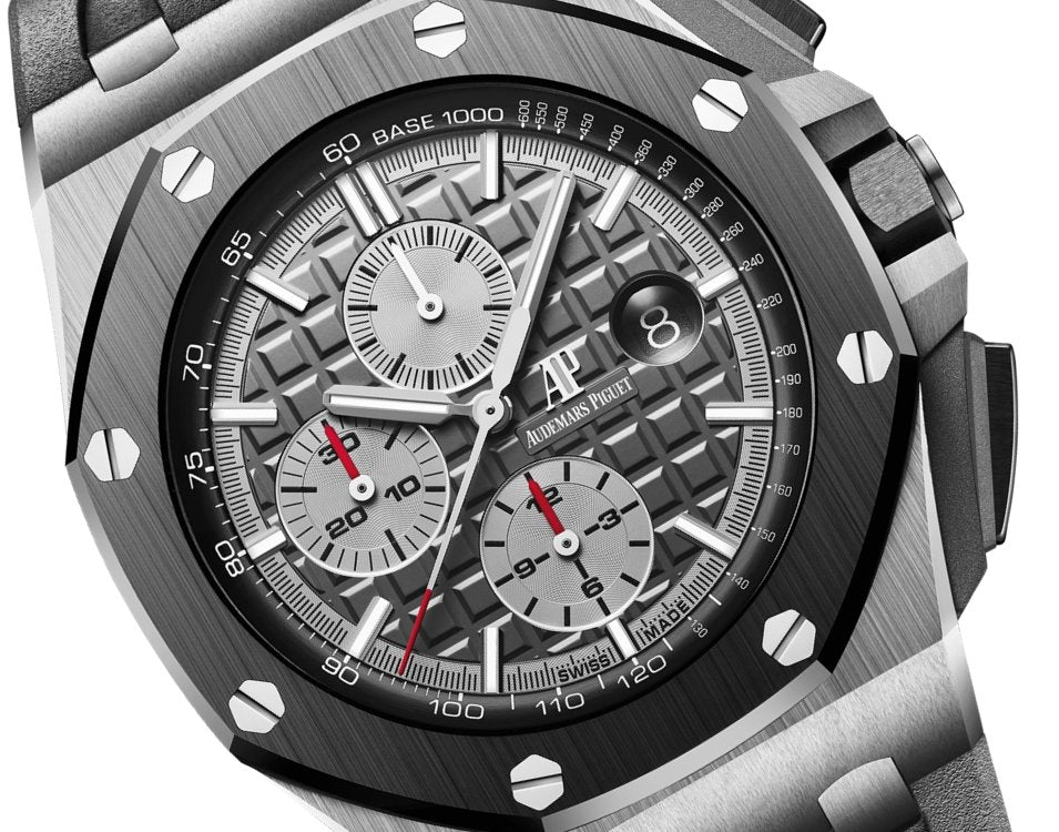 Audemars Piguet Royal Oak Offshore Selfwinding Chronograph/ Titanium/ Grey Dial/ Black Sub-Dials/ Grey Ceramic Bezel (Ref#26400IO.OO.A004CA.01) - WatchesOff5thWatch