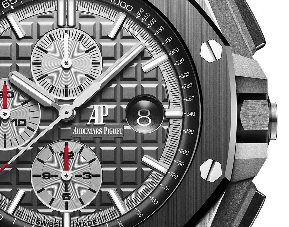 Audemars Piguet Royal Oak Offshore Selfwinding Chronograph/ Titanium/ Grey Dial/ Black Sub-Dials/ Grey Ceramic Bezel (Ref#26400IO.OO.A004CA.01) - WatchesOff5thWatch