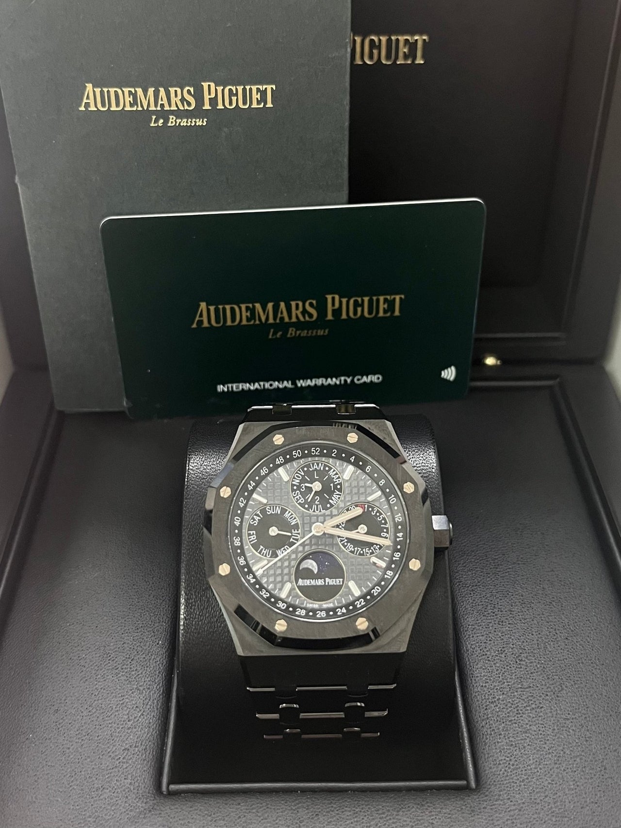 Audemars Piguet Royal Oak Perpetual Calendar/ Black Ceramic/ Black Dial/ Black Sub_Dials/ Black Ceramic Bezel (Ref#26579CE.OO.1225CE.01) - WatchesOff5thWatch